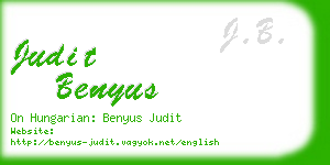 judit benyus business card